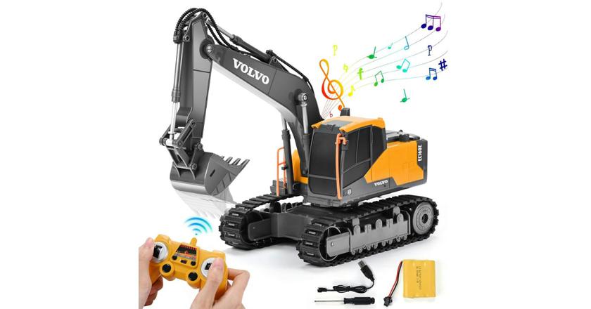 Mini escavatore radiocomandato Volvo giocattolo DOUBLE E