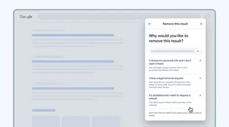 Google permette agli utenti di rimuovere più velocemente le informazioni personali dai risultati di ricerca