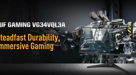ASUS presenta il monitor da gioco curvo TUF Gaming VG34VQL3A con frame rate di 180Hz e raggio di curvatura di 1500R