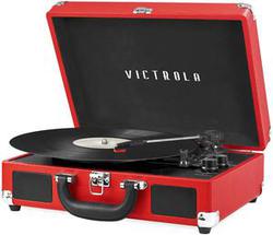 Lettore di dischi a valigia portatile vintage Victrola 