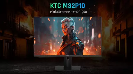 KTC M32P10 - Monitor 4K con schermo Fat IPS, retroilluminazione Mini LED e frame rate di 144Hz a 1300 dollari