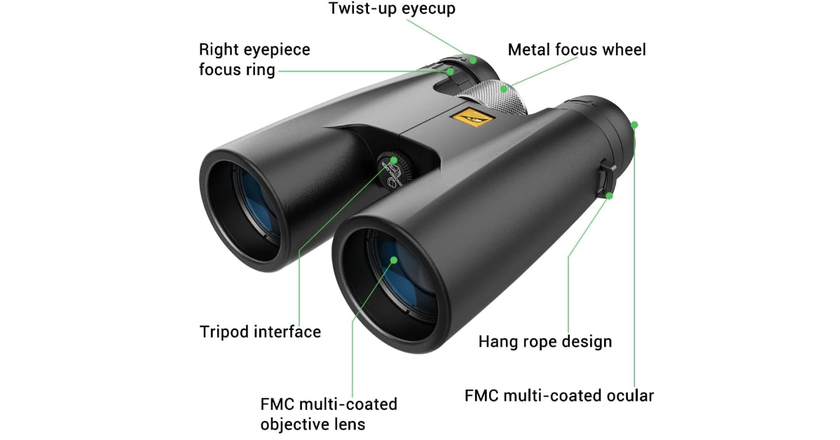 Birds of Prey Optics 10x42 binocoli compatti per birdwatching