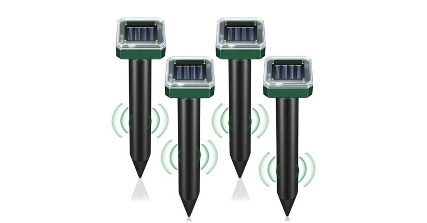 LOTARINI Repellente per talpe ad energia solare 4 Pack