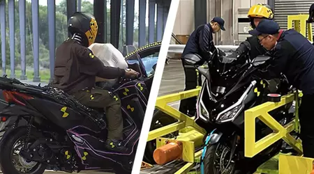 Toyoda Gosei ha mostrato un prototipo di airbag per motociclette e scooter