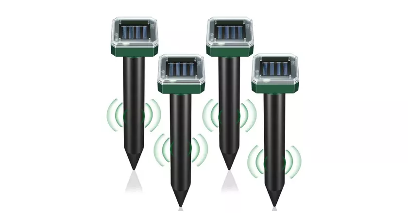 LOTARINI Repellente per talpe ad energia solare 4 Pack