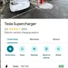 Anteprima della mappa con i dati del Supercharger Tesla