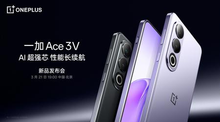 OnePlus Ace 3V con chip Snapdragon 7+ Gen 3 e batteria da 5.500 mAh debutterà il 21 marzo