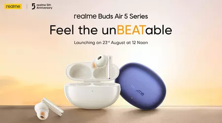 E' ufficiale: realme presenterà la serie TWS Buds Air 5 il 23 agosto.