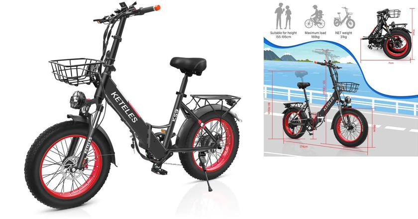 KETELES bicicletta elettrica pieghevole per la consegna