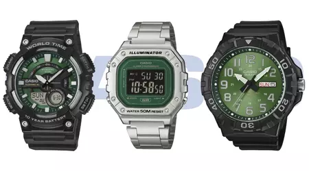 Casio ha introdotto tre nuovi orologi con quadranti verdi, un modello ha ricevuto una batteria con un'autonomia fino a 10 anni