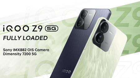 iQOO Z9 5G: display AMOLED a 120Hz, chip MediaTek Dimensity 7200, protezione IP54 e batteria da 5000mAh con ricarica da 44W per 240 dollari