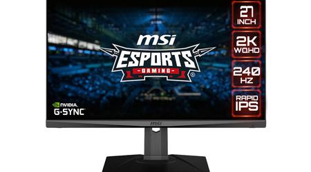 MSI Optix G274QPX: monitor da gioco con schermo IPS 2K a 270 Hz e supporto Nvidia G-Sync a 380€.