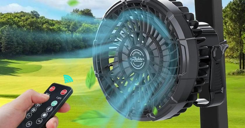 ventilatore ricaricabile per golf cart Roykaw