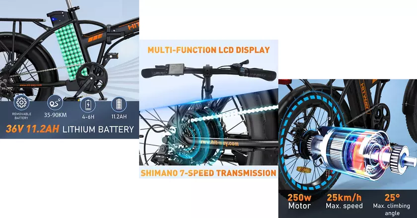 HITWAY BK11 bici elettriche pieghevole per persone grandi