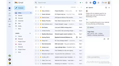 Gmail integra Google Calendar nella barra laterale di Gemini 