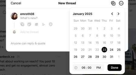 Threads consente ora di programmare i post
