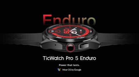 Mobvoi ha presentato il TicWatch Pro 5 Enduro con un nuovo cinturino, vetro zaffiro e Wear OS al prezzo di 349 dollari.