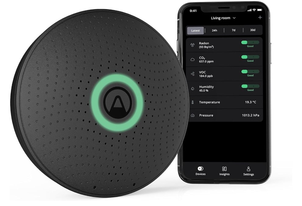 Airthings 2911 Wave Plus rilevatore aria allergici casa