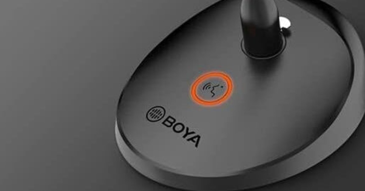 BOYA Microfono a condensatore a collo d'oca da tavolo per parlare in pubblico