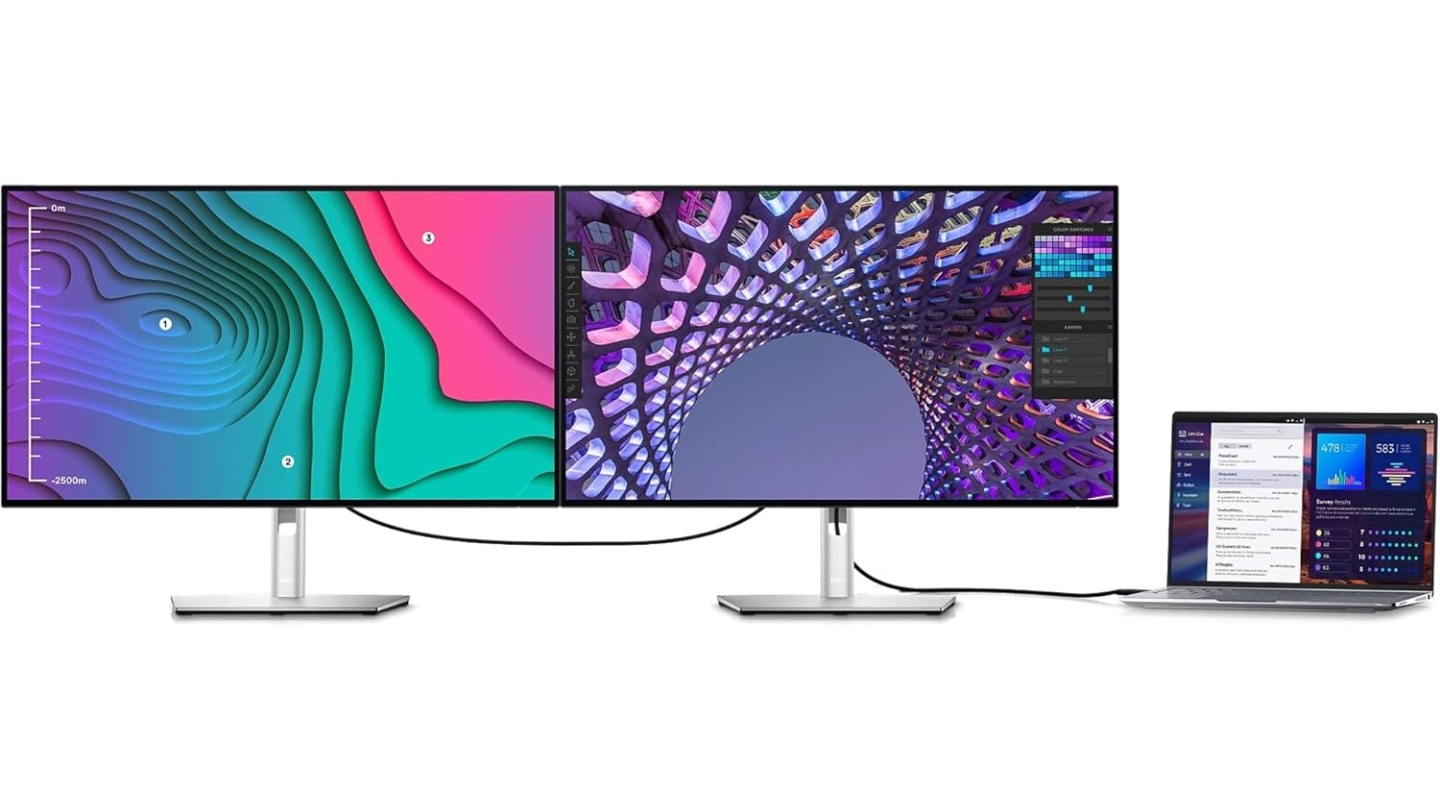 Dell UltraSharp U2723QE monitor a colori accurati per MacBook