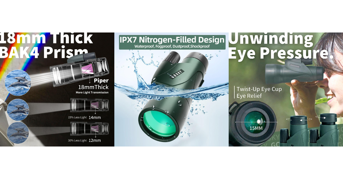 Gosky 12x55 buoni binocoli per lunghe distanze