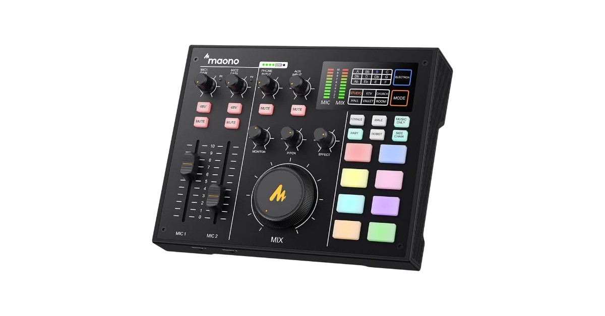 Mixer per la produzione di podcast Maonocaster AM100