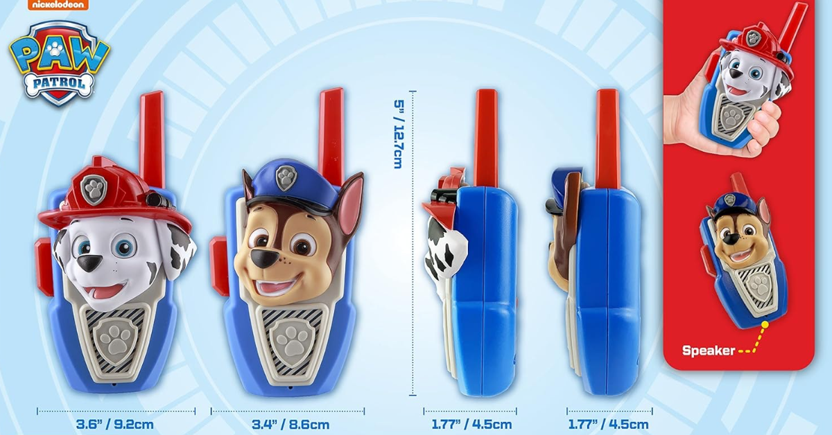 Walkie talkie PAW Patrol per bambini di 3 anni