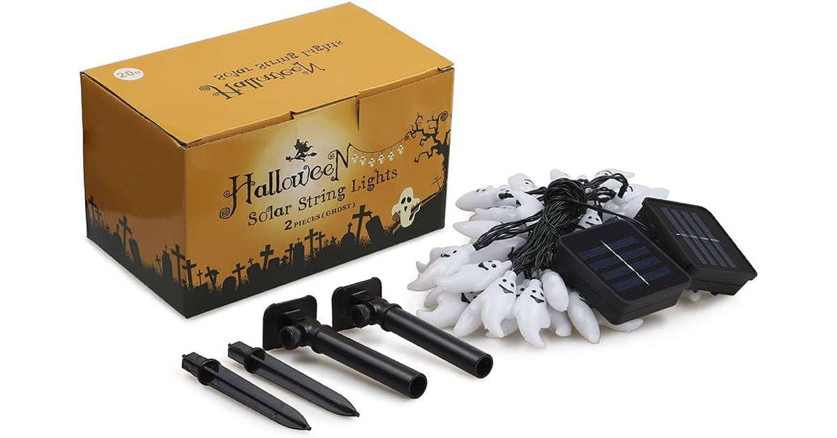 EONHUAYU Decorazione solare per esterni luci di halloween da esterno