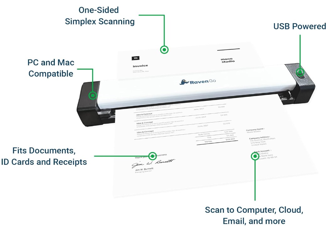 Raven Go scanner di documenti mobile