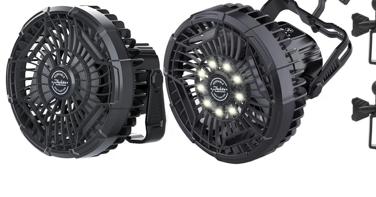 Ventilatore portatile ricaricabile per carrello da golf Roykaw 2packs