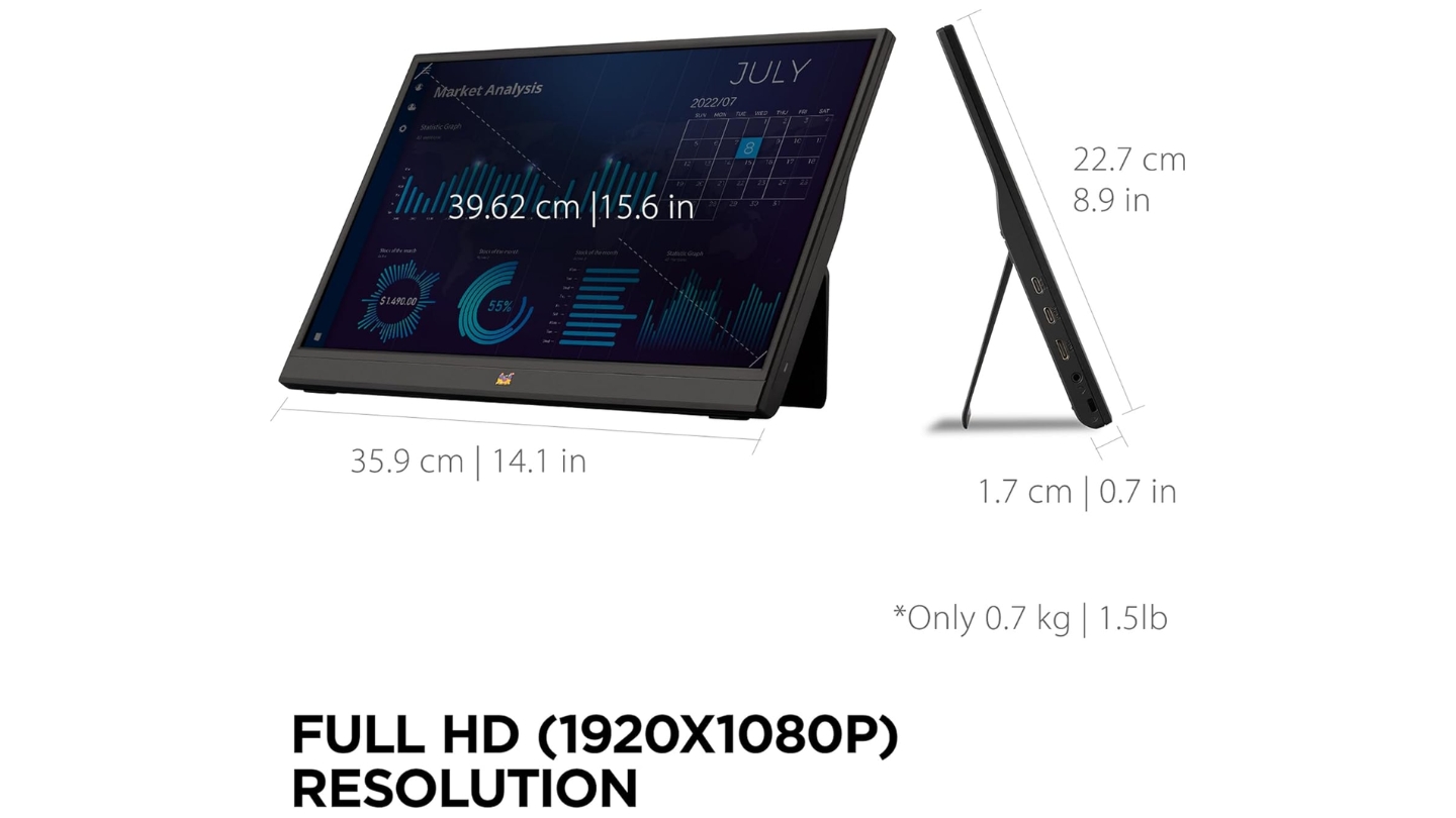 Configurazione dual screen per laptop ViewSonic VA1655