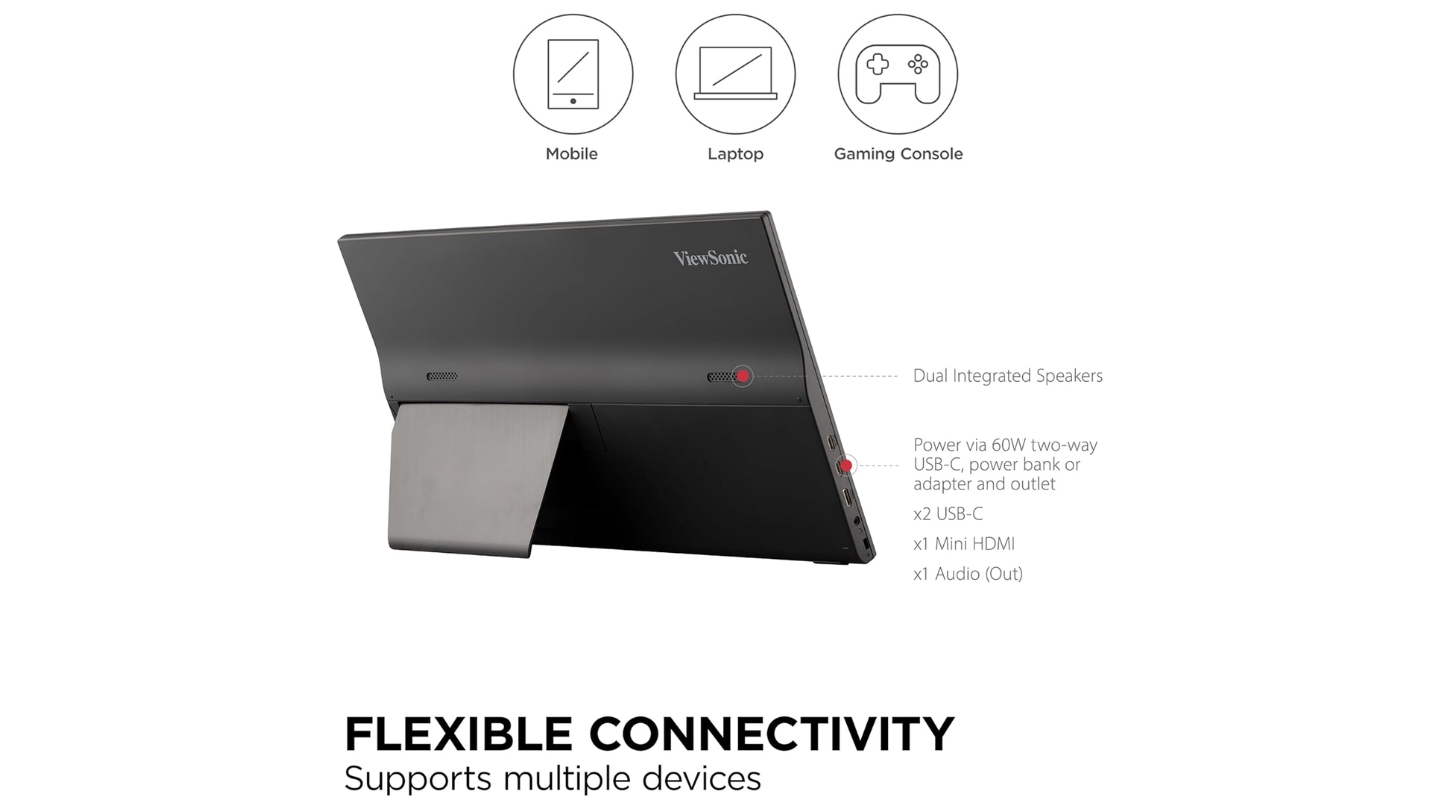 Display portatile ViewSonic VA1655 per lavoro