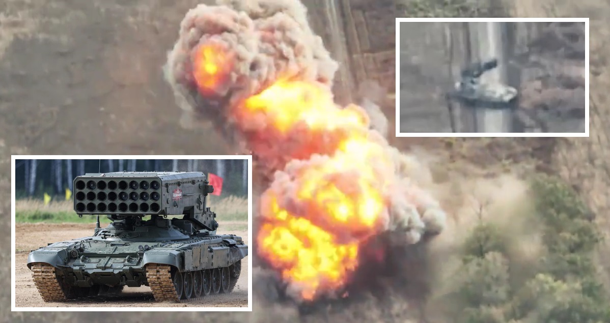 Un drone FPV ha fatto a pezzi un sistema russo di lanciafiamme pesanti TOS-1A con missili termobarici Un drone FPV ha fatto a pezzi un sistema russo di lanciafiamme pesanti TOS-1A con missili termobarici