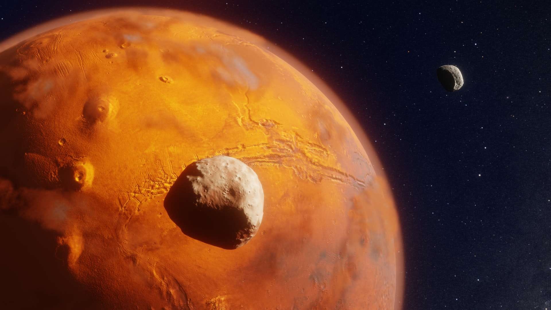 Marte potrebbe creare i suoi due satelliti facendo a pezzi un asteroide Marte potrebbe creare i suoi due satelliti facendo a pezzi un asteroide