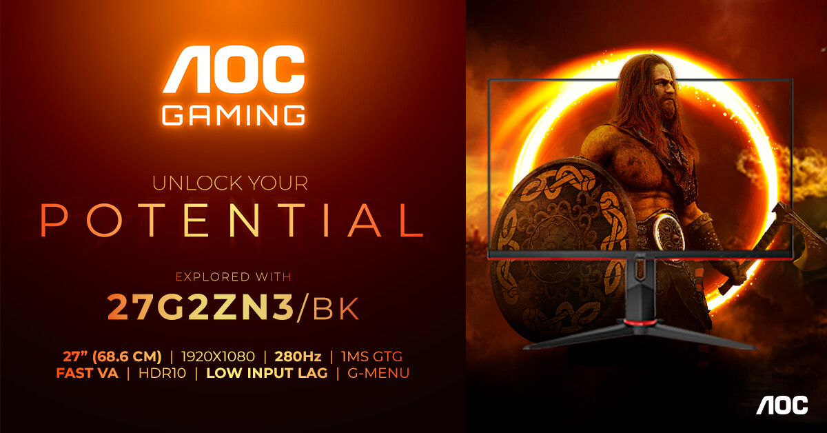 AOC AGON 27G2ZN3/BK - monitor da gioco con supporto a 280 Hz a 240 dollari AOC AGON 27G2ZN3/BK - monitor da gioco con supporto a 280 Hz a 240 dollari