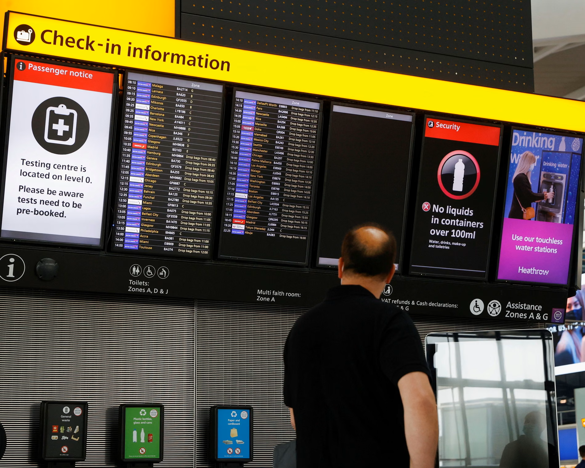 Recensione: come funzionano i display dei voli all'Aeroporto di Heathrow