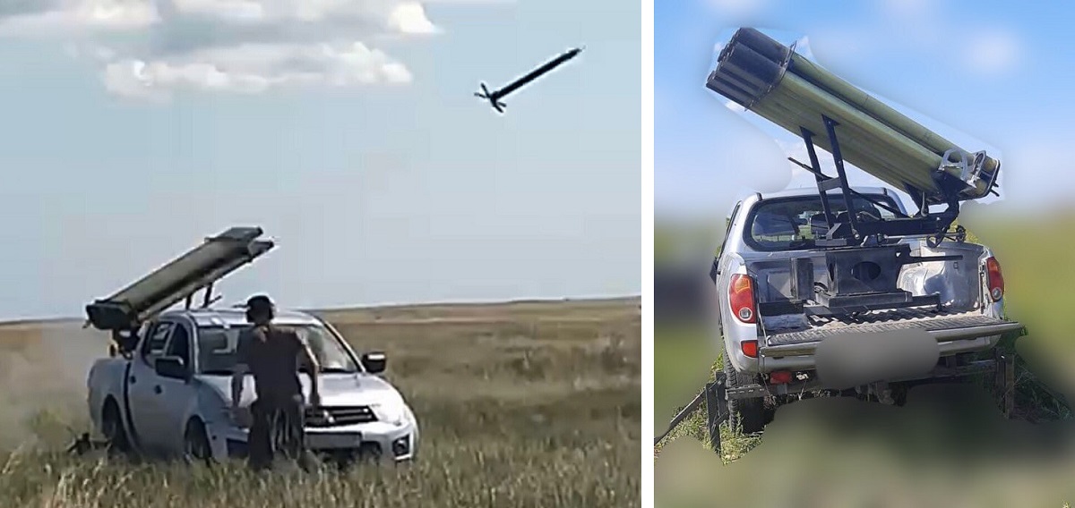 L'esercito ucraino ha mostrato un MLRS "fatto in casa" montato sul telaio di un'auto normale L'esercito ucraino ha mostrato un MLRS "fatto in casa" montato sul telaio di un'auto normale