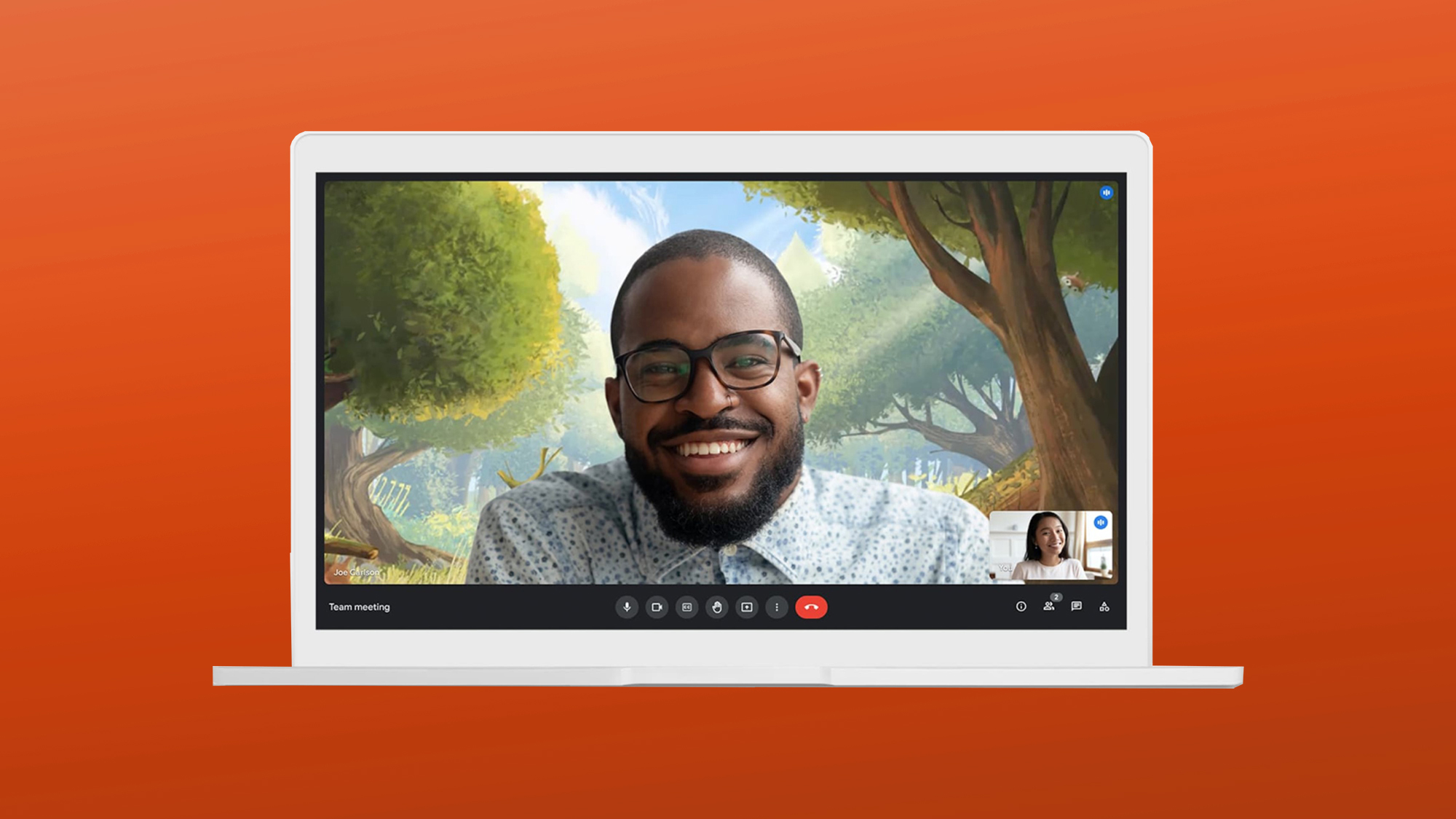 Google testa sfondi generati dall'intelligenza artificiale per i video Meet Google testa sfondi generati dall'intelligenza artificiale per i video Meet