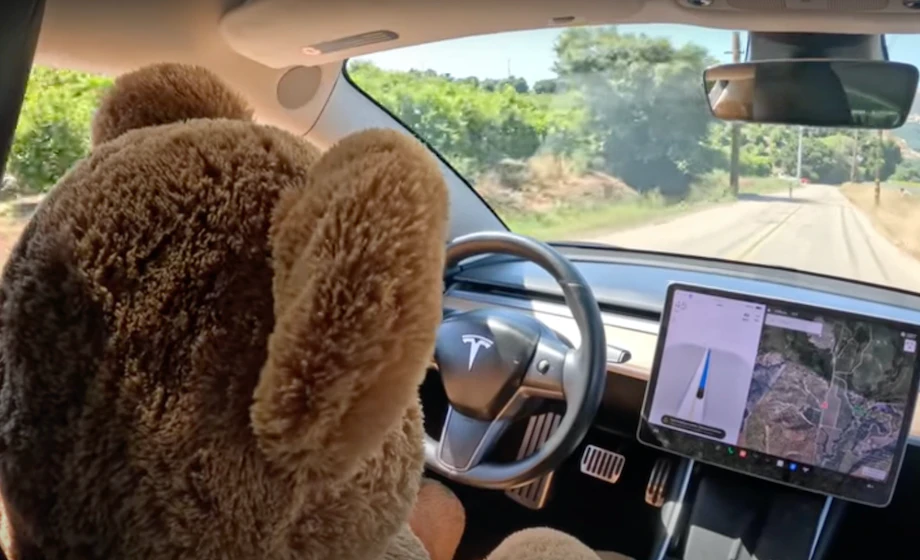 Il sistema di sicurezza di Tesla ha permesso all'orsacchiotto di utilizzare la modalità drone Full Self-Driving