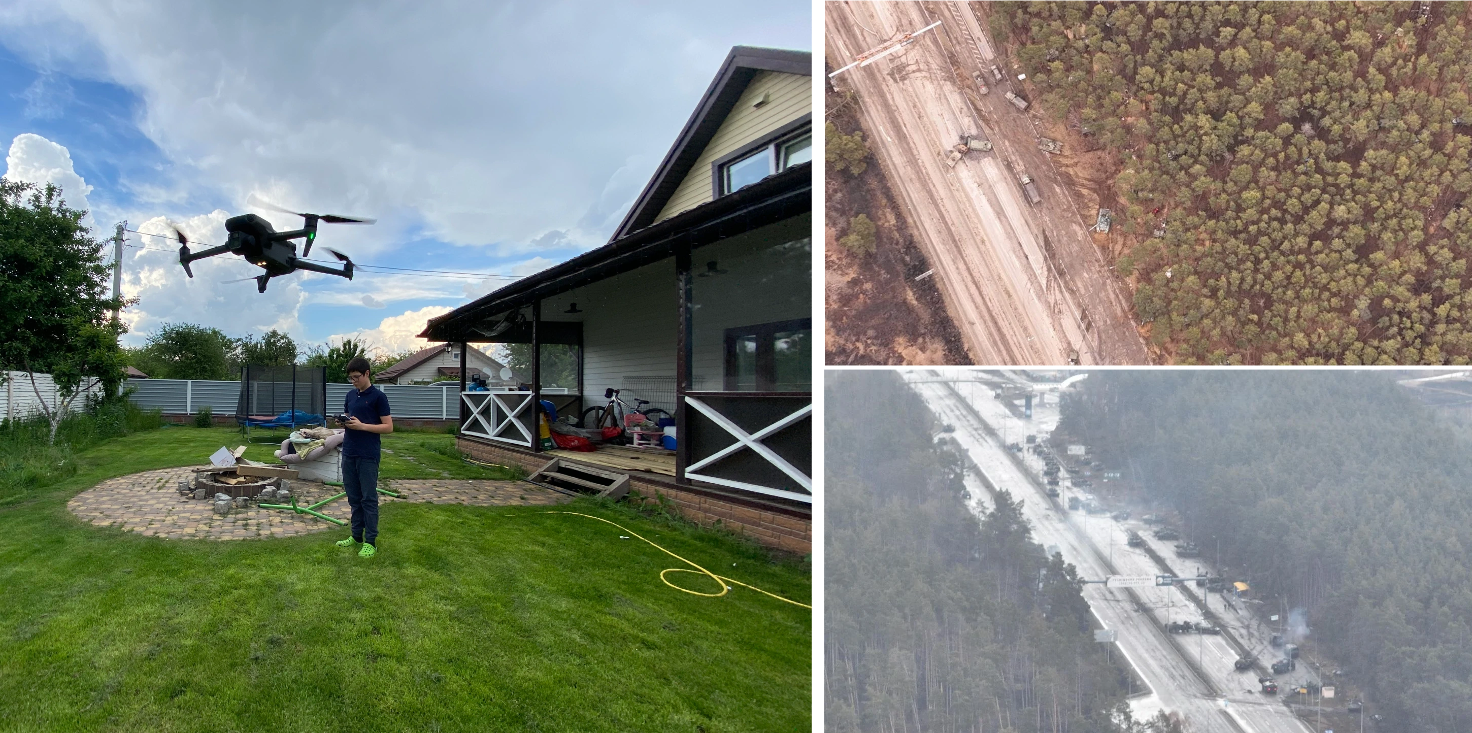 Un ucraino di 15 anni con l'aiuto di un quadricottero DJI ha contribuito a distruggere un convoglio di attrezzature russe Un ucraino di 15 anni con l'aiuto di un quadricottero DJI ha contribuito a distruggere un convoglio di attrezzature russe