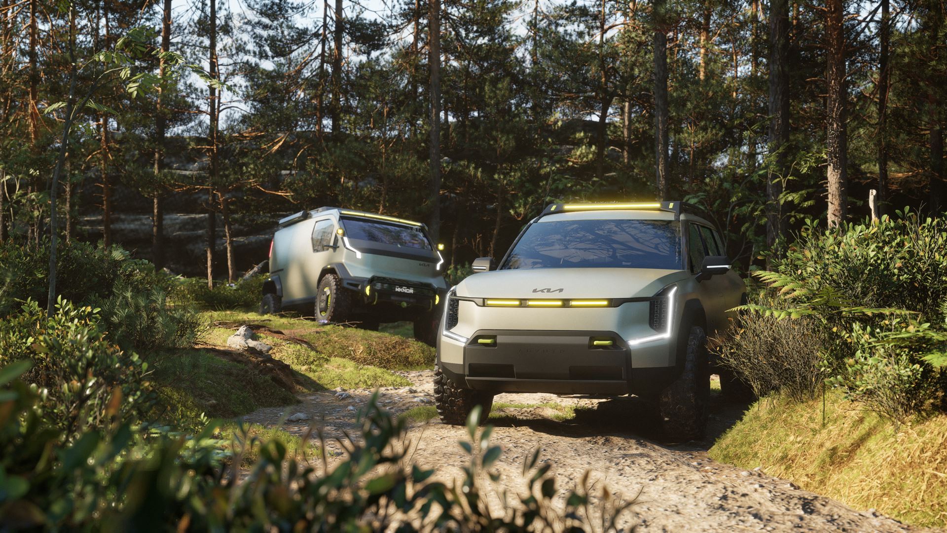 Kia presenta i veicoli elettrici ADVNTR e WKNDR per i viaggi off-road e il campeggio Kia presenta i veicoli elettrici ADVNTR e WKNDR per i viaggi off-road e il campeggio