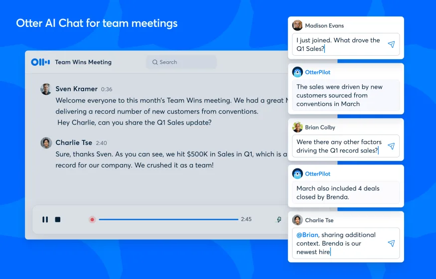 Otter.ai presenta un chatbot per decodificare e riassumere le riunioni video 