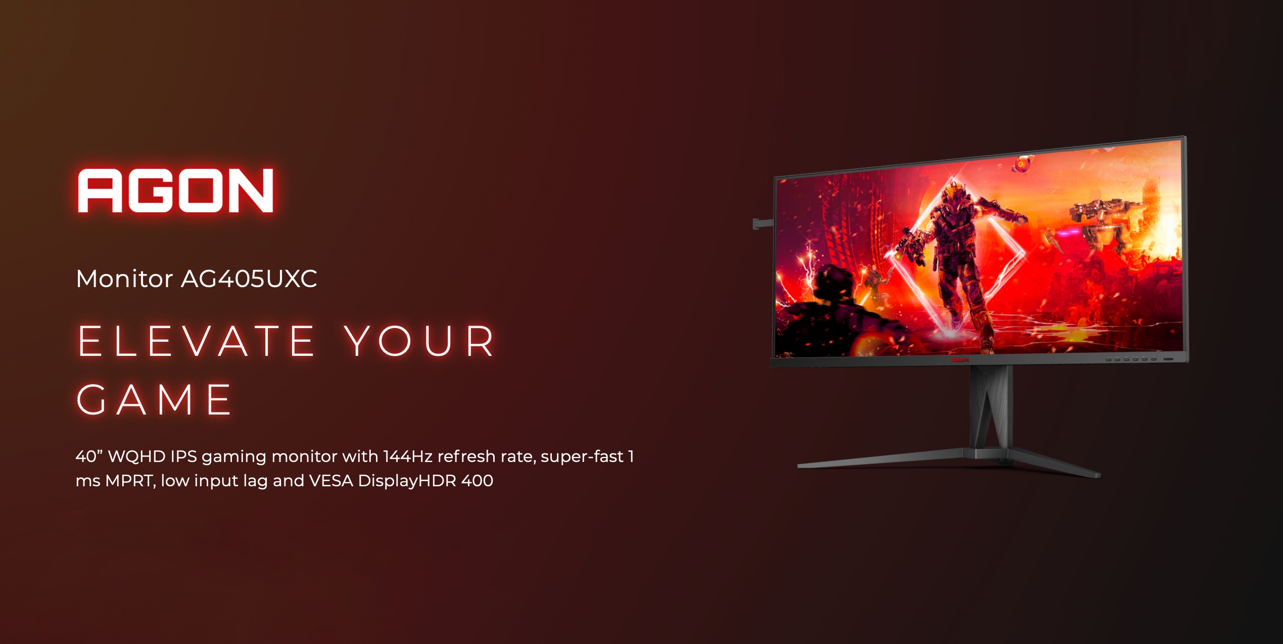 AOC AGON AG405UXC: monitor da gioco con schermo da 40", IPS, risoluzione 2K e 144Hz AOC AGON AG405UXC: monitor da gioco con schermo da 40", IPS, risoluzione 2K e 144Hz
