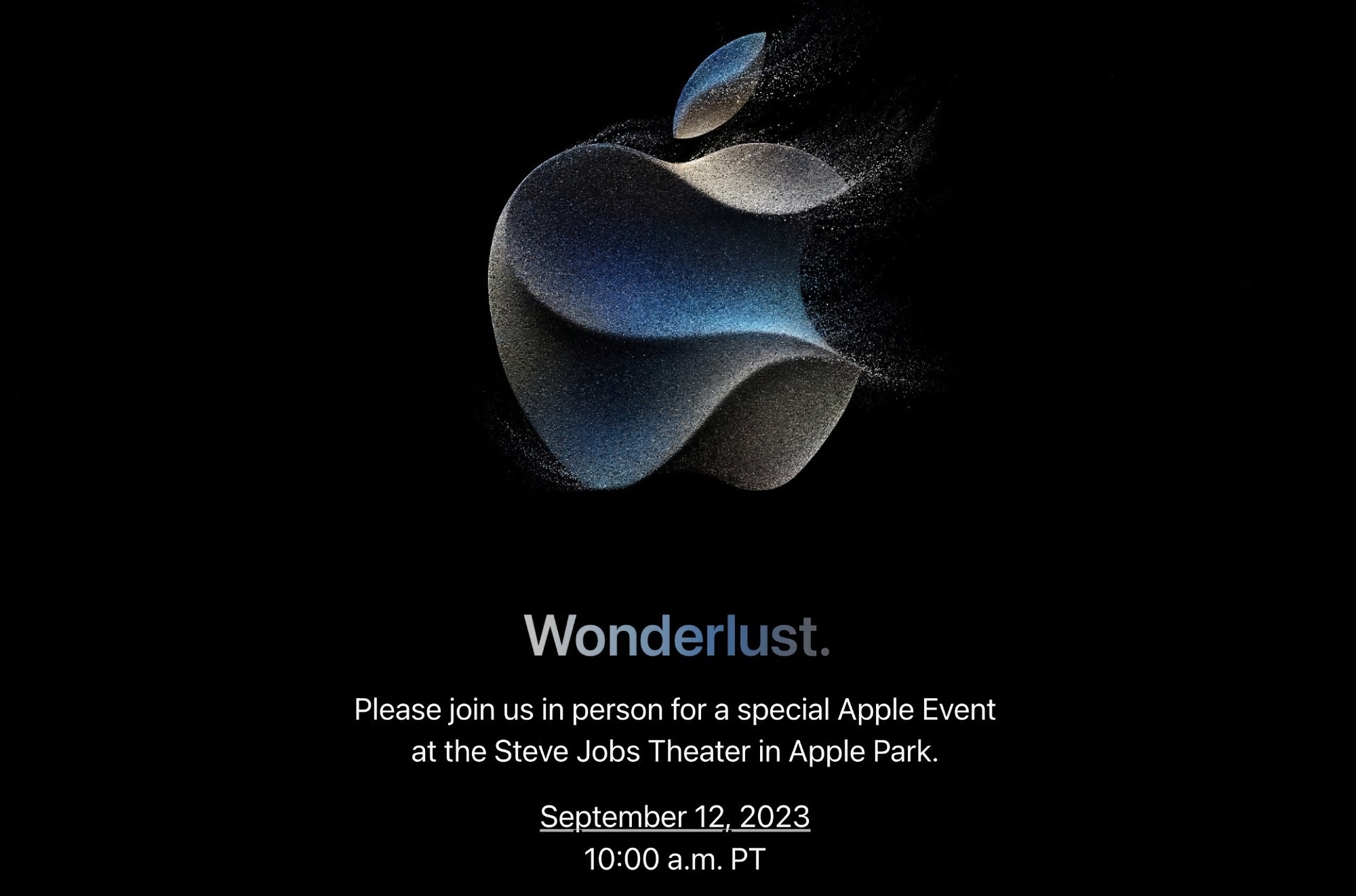 Apple ha annunciato la presentazione del 12 settembre: in attesa dell'uscita dell'iPhone 15, dell'Apple Watch Series 9, dell'Apple Watch Ultra 2 e degli AirPods Pro con USB-C Apple ha annunciato la presentazione del 12 settembre: in attesa dell'uscita dell'iPhone 15, dell'Apple Watch Series 9, dell'Apple Watch Ultra 2 e degli AirPods Pro con USB-C