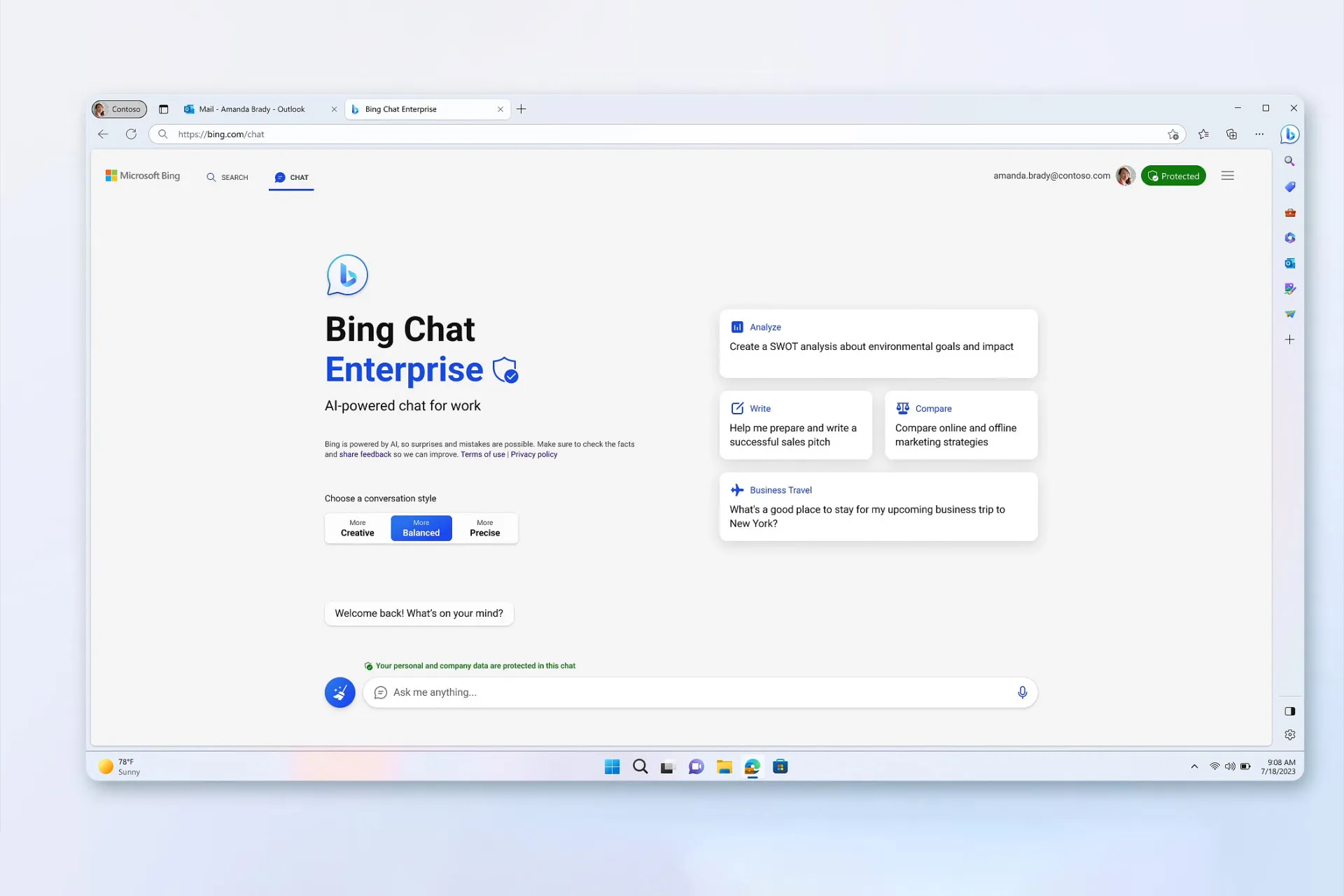 Microsoft introduce Bing Chat Enterprise con una privacy migliorata per le imprese Microsoft introduce Bing Chat Enterprise con una privacy migliorata per le imprese