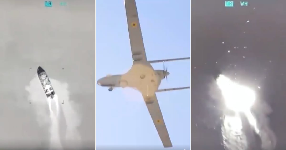 L'UAV Bayraktar TB2 ha distrutto due barche russe del tipo Raptor vicino all'isola di Zmeiny (video) L'UAV Bayraktar TB2 ha distrutto due barche russe del tipo Raptor vicino all'isola di Zmeiny (video)