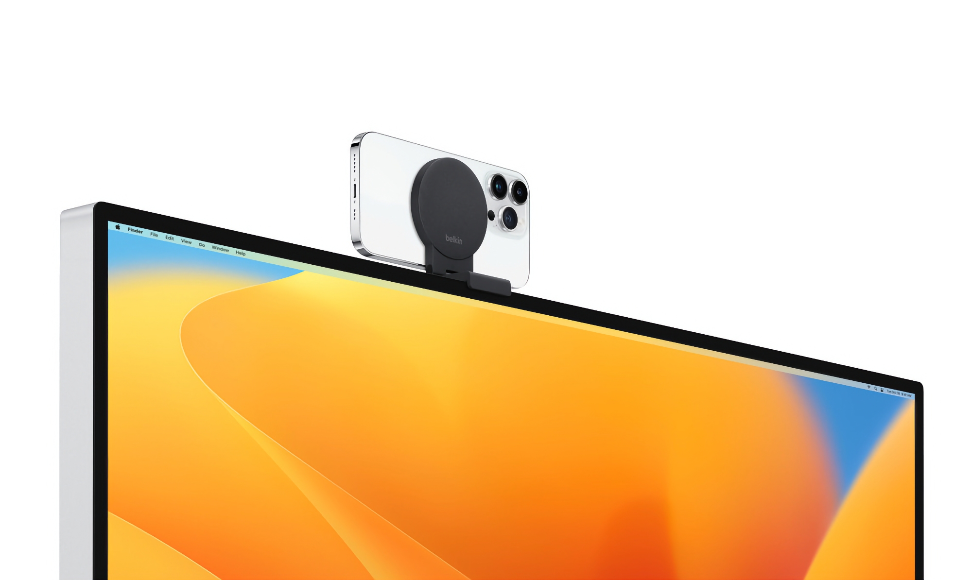Belkin ha presentato l'iPhone Continuity Camera con MagSafe per display esterni e iMac Belkin ha presentato l'iPhone Continuity Camera con MagSafe per display esterni e iMac