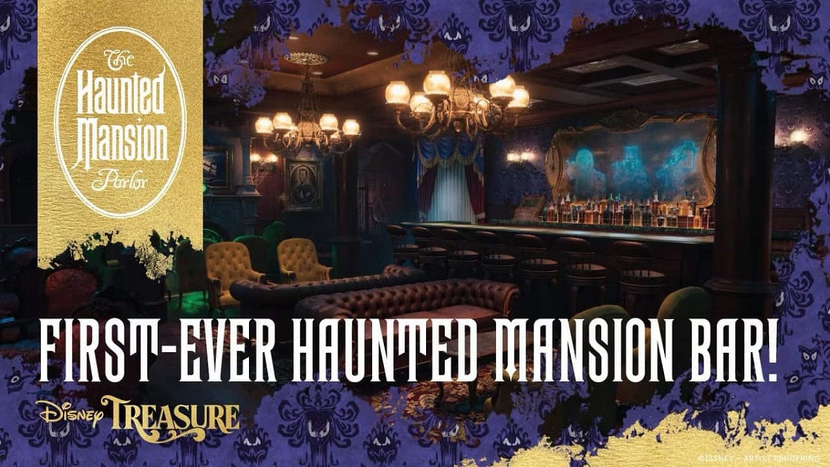 Disney annuncia l'apertura di un bar basato sul film cult Haunted Mansion sulla sua nave da crociera Disney Treasure, che salperà nel 2024 Disney annuncia l'apertura di un bar basato sul film cult Haunted Mansion sulla sua nave da crociera Disney Treasure, che salperà nel 2024