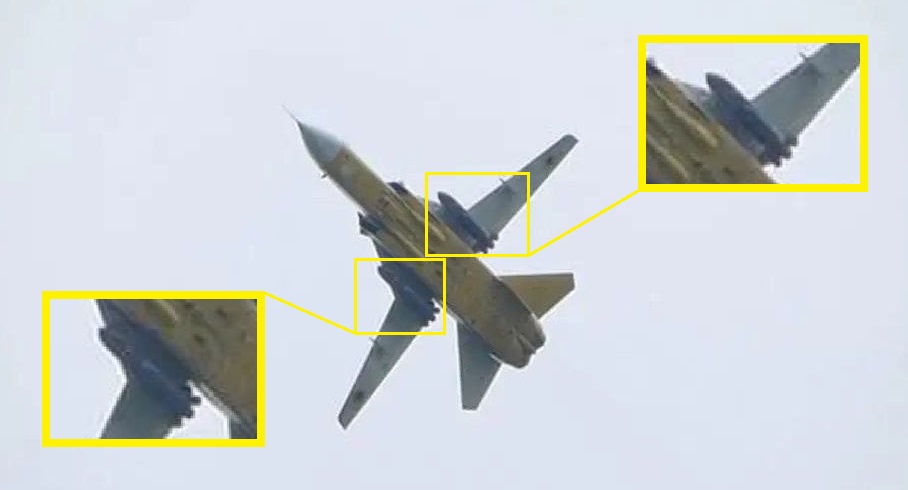 Il bombardiere ucraino Su-24M con due missili Storm Shadow mostrato per la prima volta in una foto reale Il bombardiere ucraino Su-24M con due missili Storm Shadow mostrato per la prima volta in una foto reale