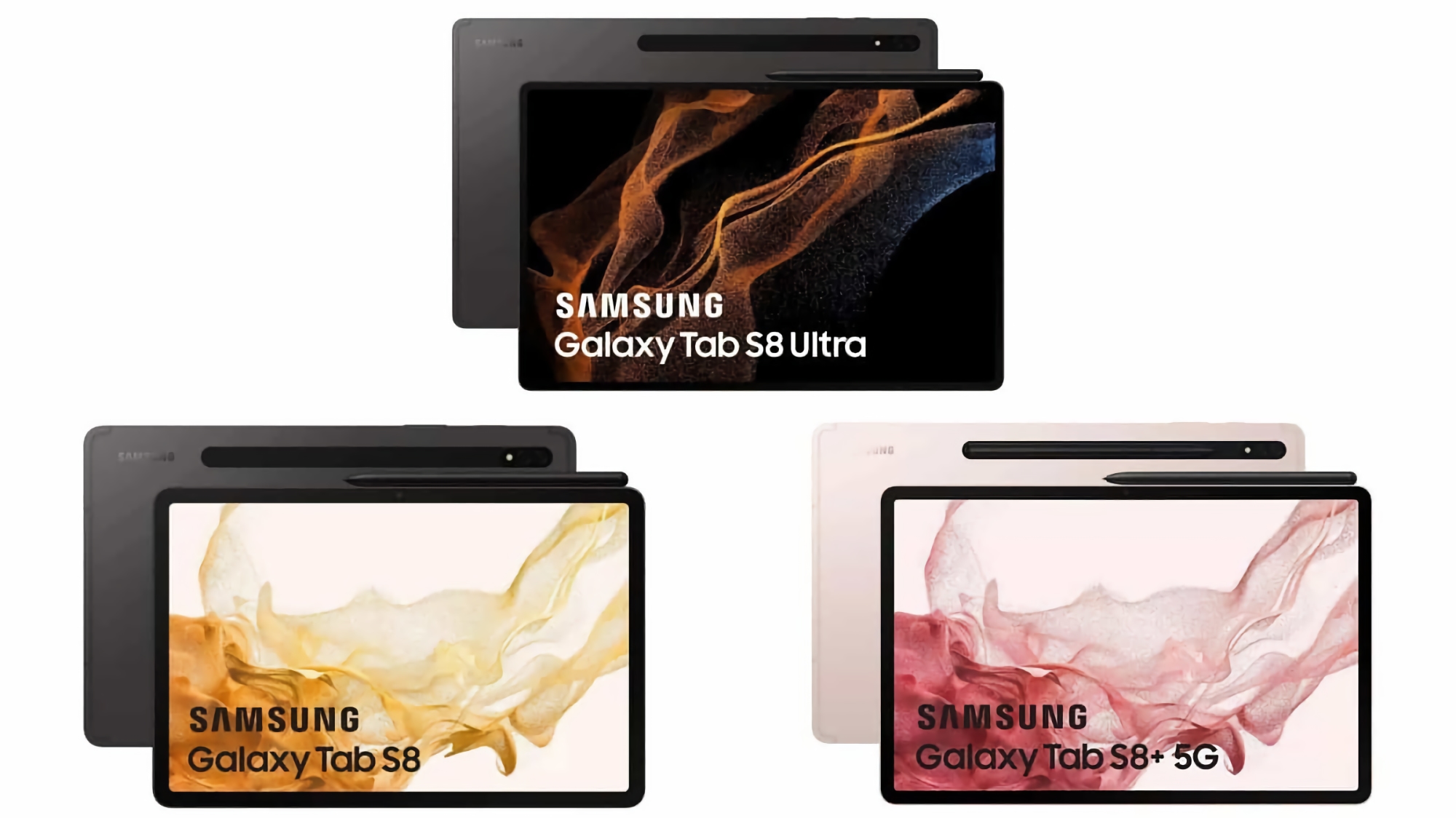 La presentazione non serve più: le immagini ufficiali confermano le caratteristiche di Galaxy Tab S8, Galaxy Tab S8+ e Galaxy Tab S8 Ultra La presentazione non serve più: le immagini ufficiali confermano le caratteristiche di Galaxy Tab S8, Galaxy Tab S8+ e Galaxy Tab S8 Ultra